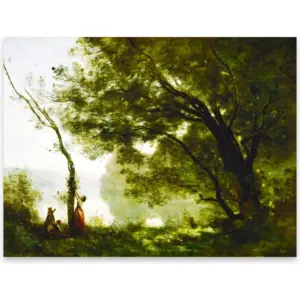 ALAYRA Camille Corot Souvenir of Mortefontaine Poster Replica - Canvas Print Wall Art Painting Picture for Bedroom Living Room Wall Decor Unframed (12x16in/30x40cm) 01