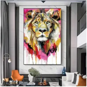 ALAYRA Canvas Painting Abstract Lion Posters And Prints Wall Art Picture For Living Room Decor 60X90Cm Unframed 01
