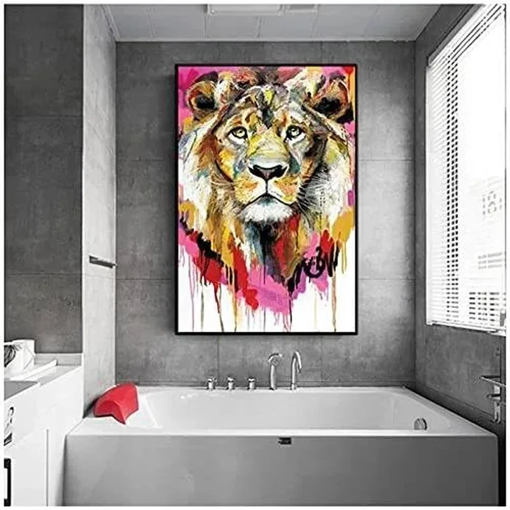 ALAYRA Canvas Painting Abstract Lion Posters And Prints Wall Art Picture For Living Room Decor 60X90Cm Unframed 01 - Image 2