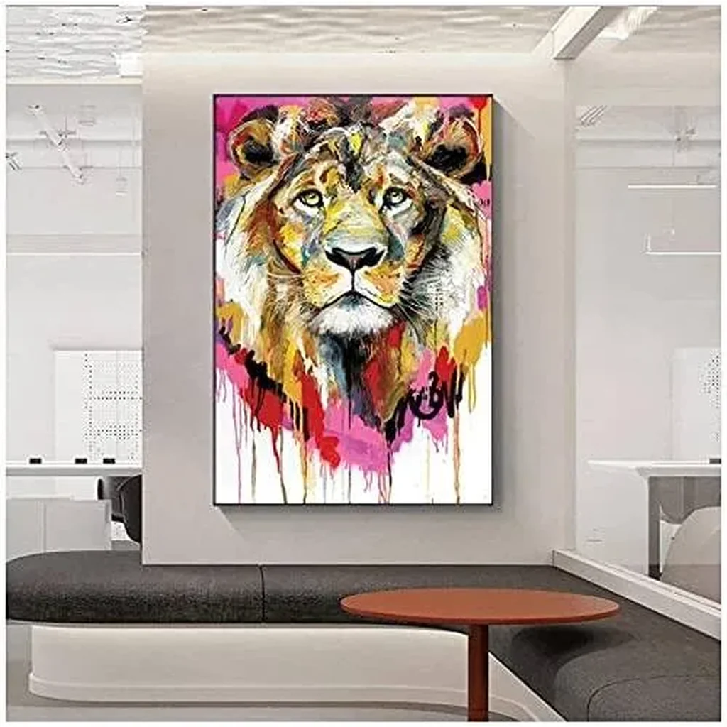 ALAYRA Canvas Painting Abstract Lion Posters And Prints Wall Art Picture For Living Room Decor 60X90Cm Unframed 01 - Image 3