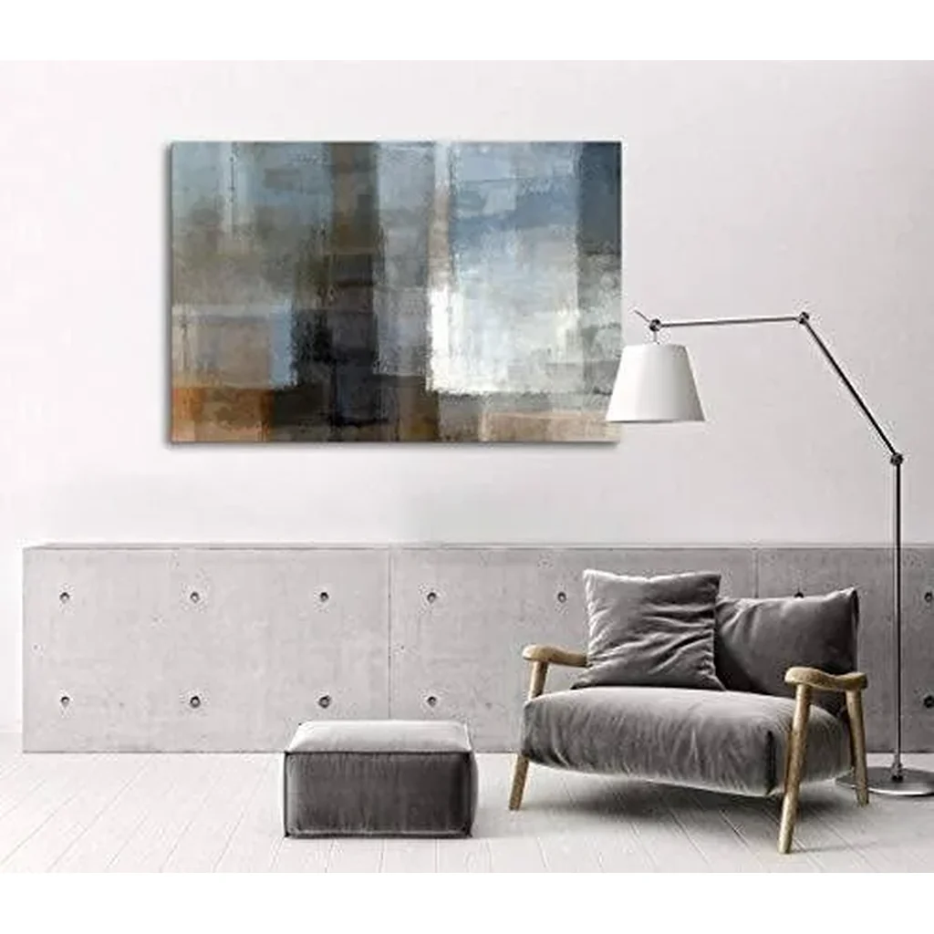 ALAYRA Canvas Prints Abstract Wall Art Print Paintings Grey and Brown Home Decor Stretched and Framed Ready to Hang for Living Room Bedroom and Office Home Kitchen Artwork 24x36inch 01 - Image 4