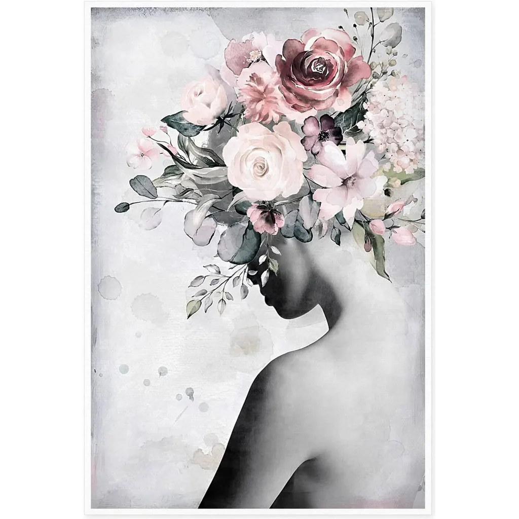 ALAYRA Canvas Prints Wall Art For Home and Office Wall Decoration Floral Woman Canvas Artwork Print Painting Picture Modern Modern Abstract Unframe Wall Art for Living Room Bedroom Kitchen 12x18inch 0