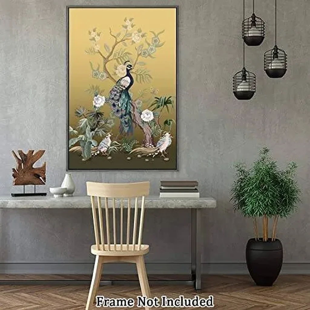 ALAYRA Canvas Prints Wall Art For Home and Office Wall Decoration Peacock And Tree Canvas Artwork Print Painting Picture Bird Modern Abstract Unframe Wall Art 50.8L x 3W cm 01 - Image 4