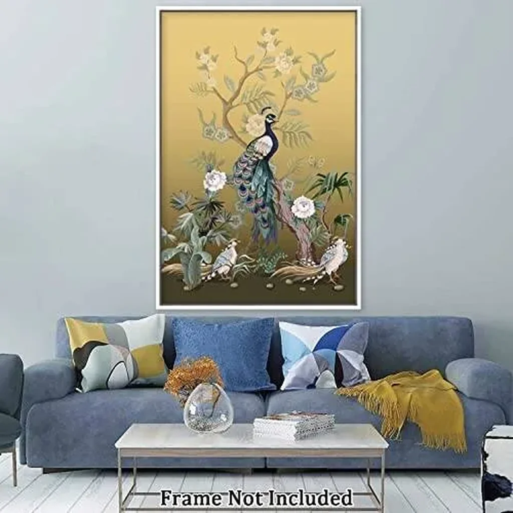 ALAYRA Canvas Prints Wall Art For Home and Office Wall Decoration Peacock And Tree Canvas Artwork Print Painting Picture Bird Modern Abstract Unframe Wall Art 50.8L x 3W cm 01 - Image 5