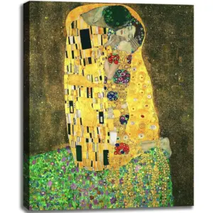 ALAYRA Canvas Prints Wall Art The Kiss Painting by Gustav Klimt, Famous Artwork Poster for Living Room, Bedroom Office Home Decoration 24"x36" 01