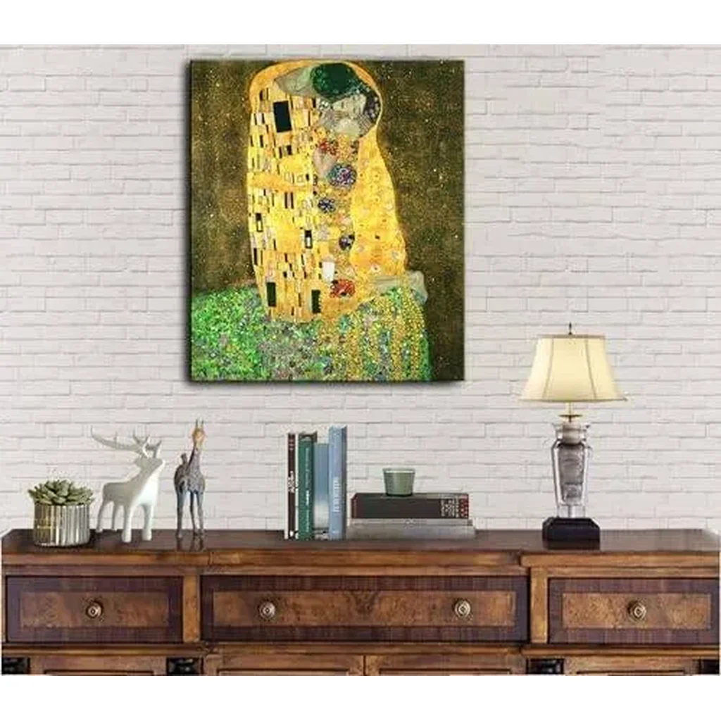 ALAYRA Canvas Prints Wall Art The Kiss Painting by Gustav Klimt, Famous Artwork Poster for Living Room, Bedroom Office Home Decoration 24"x36" 01 - Image 5