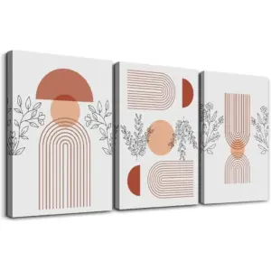 ALAYRA Canvas Wall Art - Boho & Minimalist Abstract Wall Decor for Bedroom, Living Room, Girl Room & Office - 3 Piece Set 01