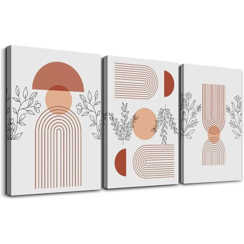 ALAYRA Canvas Wall Art - Boho & Minimalist Abstract Wall Decor for Bedroom, Living Room, Girl Room & Office - 3 Piece Set 01