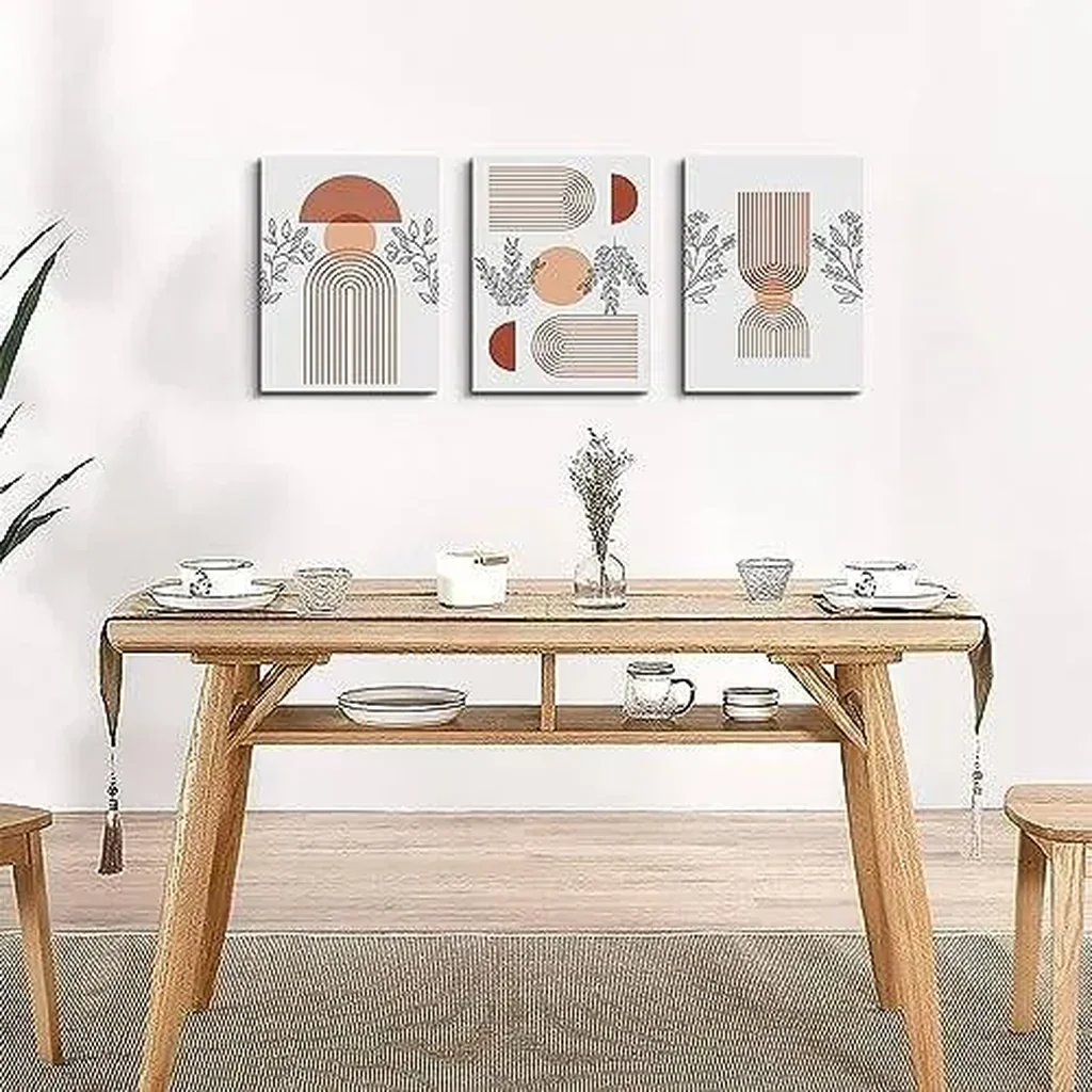 ALAYRA Canvas Wall Art - Boho & Minimalist Abstract Wall Decor for Bedroom, Living Room, Girl Room & Office - 3 Piece Set 01 - Image 2