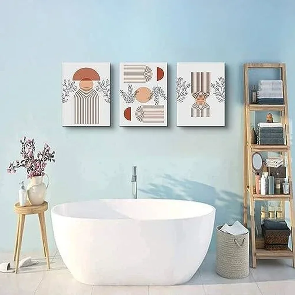 ALAYRA Canvas Wall Art - Boho & Minimalist Abstract Wall Decor for Bedroom, Living Room, Girl Room & Office - 3 Piece Set 01 - Image 3