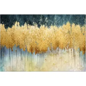 ALAYRA Canvas Wall Art Abstract Golden Forest Painting Modern Decor Abstract Canvas Prints for Living Room Bedroom Kitchen Home and Office Wall Decor 01
