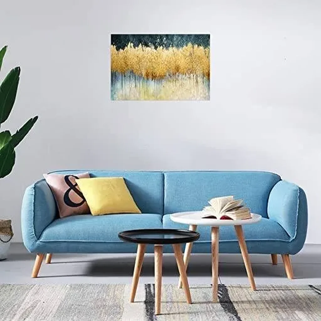 ALAYRA Canvas Wall Art Abstract Golden Forest Painting Modern Decor Abstract Canvas Prints for Living Room Bedroom Kitchen Home and Office Wall Decor 01 - Image 3