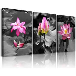 ALAYRA Canvas Wall Art for living room bathroom Wall Decor for bedroom kitchen artwork Canvas Prints green plant flowers painting 12" x 16" 3 Pieces Modern framed office Home decorations family pictur