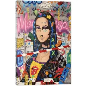 ALAYRA Canvas Wall Art, Street Graffiti Print Pictures, Colorful Graffiti Street Painting for Bedroom Decor, Graffiti Pop Framed Artwork for Living Room Wall Decor Easy to Hang, 18x24 Inch 01