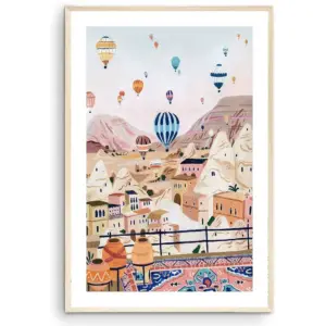 ALAYRA Cappadocia, Turkey Art, Hot Air Balloon, Travel Poster, Europe Print, Housewarming Gift (Unframed) (11x14) 01