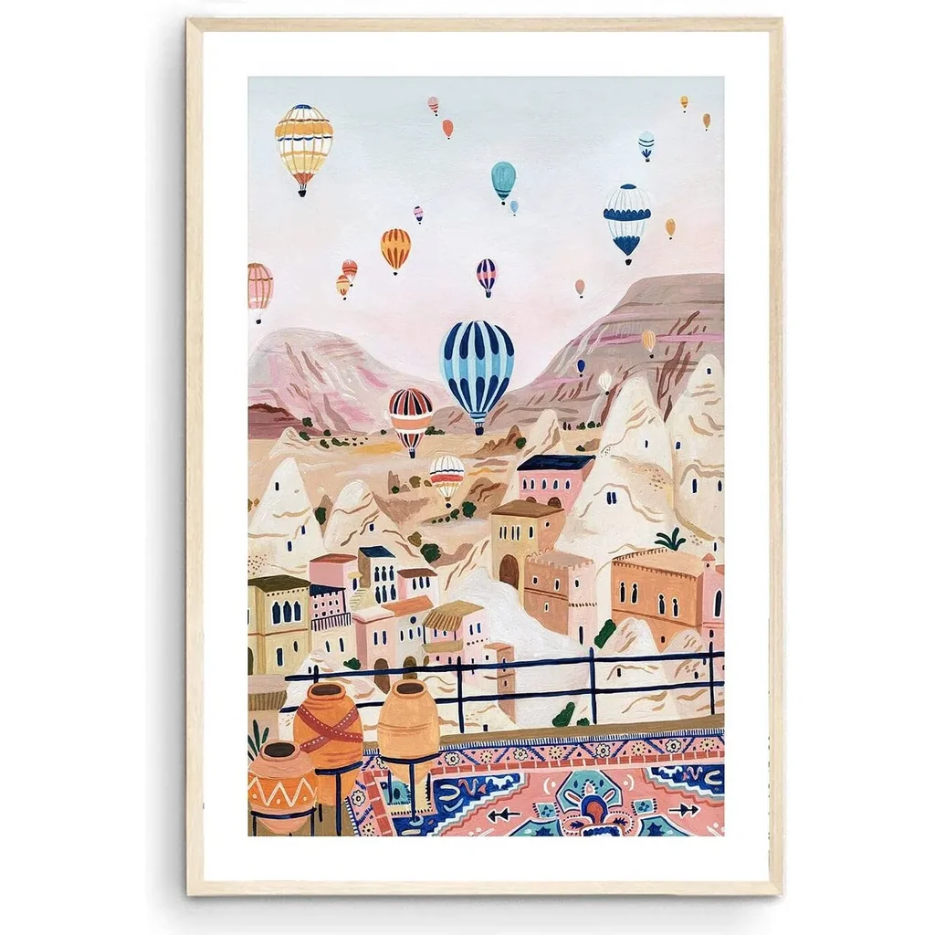 ALAYRA Cappadocia, Turkey Art, Hot Air Balloon, Travel Poster, Europe Print, Housewarming Gift (Unframed) (11x14) 01
