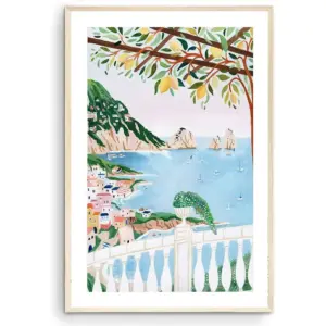 ALAYRA Capri Art Print, Italy Art Print, Amalfi Coast, Travel Gift, Travel Poster, Italian Coast, Housewarming, Wedding Gift (Unframed) (9x11) 01