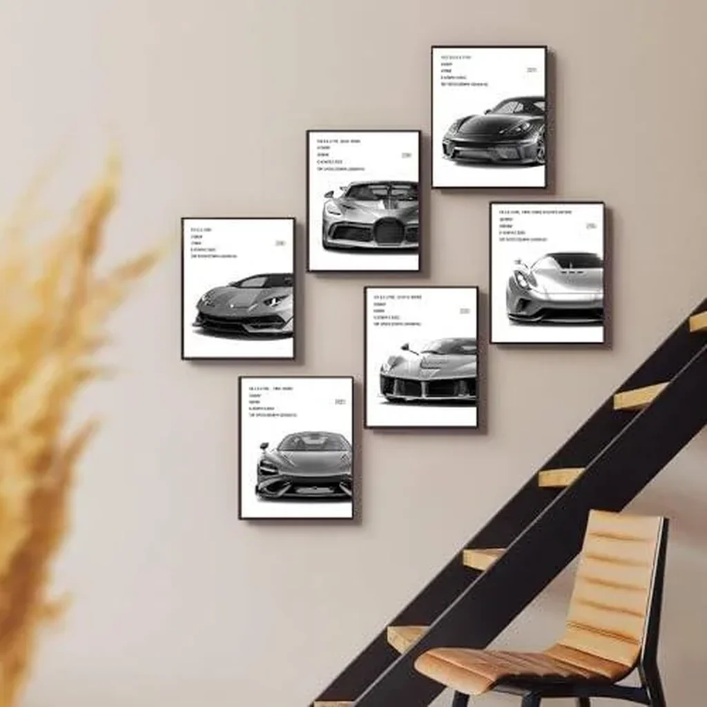 ALAYRA Car Canvas Poster Wall Art, Supercar Art Prints, Car Decor for Room, Car Posters for Room Aesthetic, Living Room boy Room Canvas Art Painting Wall Decoration (8 x 10 in Unframed) 01 - Image 2