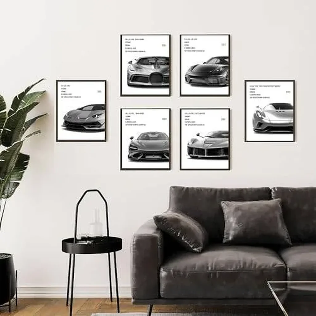 ALAYRA Car Canvas Poster Wall Art, Supercar Art Prints, Car Decor for Room, Car Posters for Room Aesthetic, Living Room boy Room Canvas Art Painting Wall Decoration (8 x 10 in Unframed) 01 - Image 3