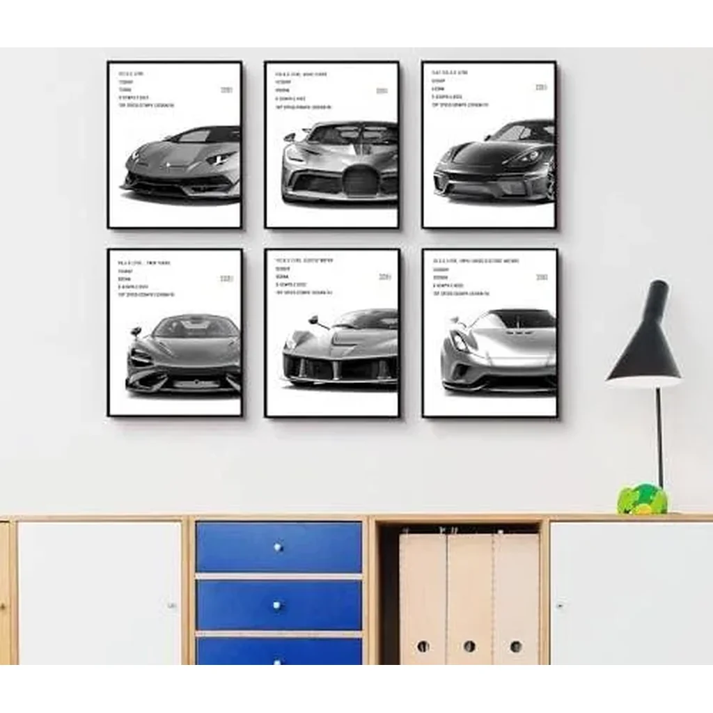 ALAYRA Car Canvas Poster Wall Art, Supercar Art Prints, Car Decor for Room, Car Posters for Room Aesthetic, Living Room boy Room Canvas Art Painting Wall Decoration (8 x 10 in Unframed) 01 - Image 4
