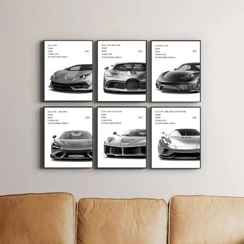 ALAYRA Car Canvas Poster Wall Art, Supercar Art Prints, Car Decor for Room, Car Posters for Room Aesthetic, Living Room boy Room Canvas Art Painting Wall Decoration (8 x 10 in Unframed) 01 - Image 5