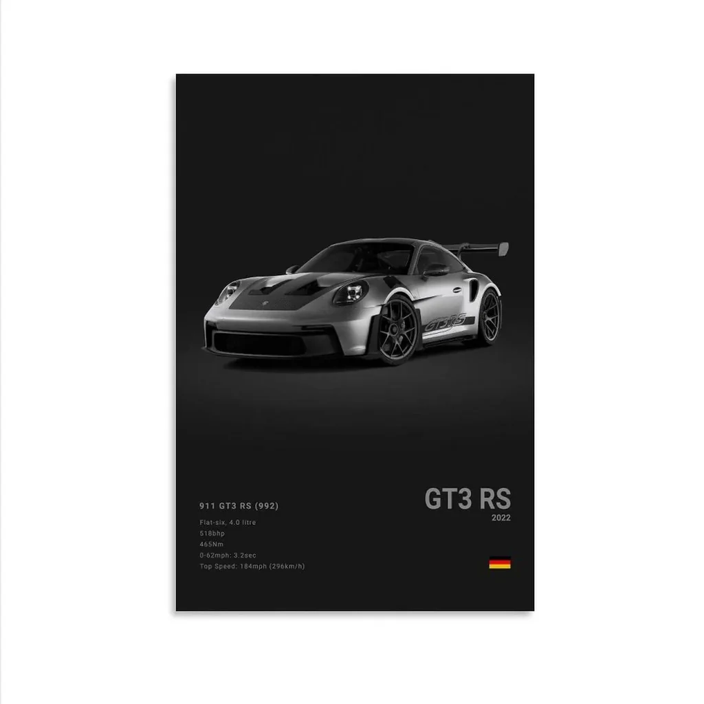 ALAYRA Car Poster 911 GT3RS Posters Racing Car Wall Art Vintage Car Posters For Men Car Art Prints 911 Canvas Framed Unframe-style 12x18inch(30x45cm) 04