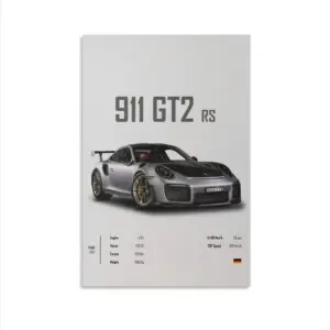 ALAYRA Car Poster 911 GT3RS Posters Racing Car Wall Art Vintage Car Posters For Men Car Art Prints 911 Canvas Framed Unframe-style 12x18inch(30x45cm) 05