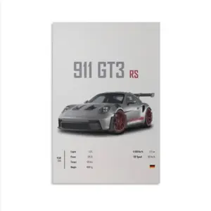 ALAYRA Car Poster 911 GT3RS Posters Racing Car Wall Art Vintage Car Posters For Men Car Art Prints 911 Canvas Framed Unframe-style 16x24inch(40x60cm) 03