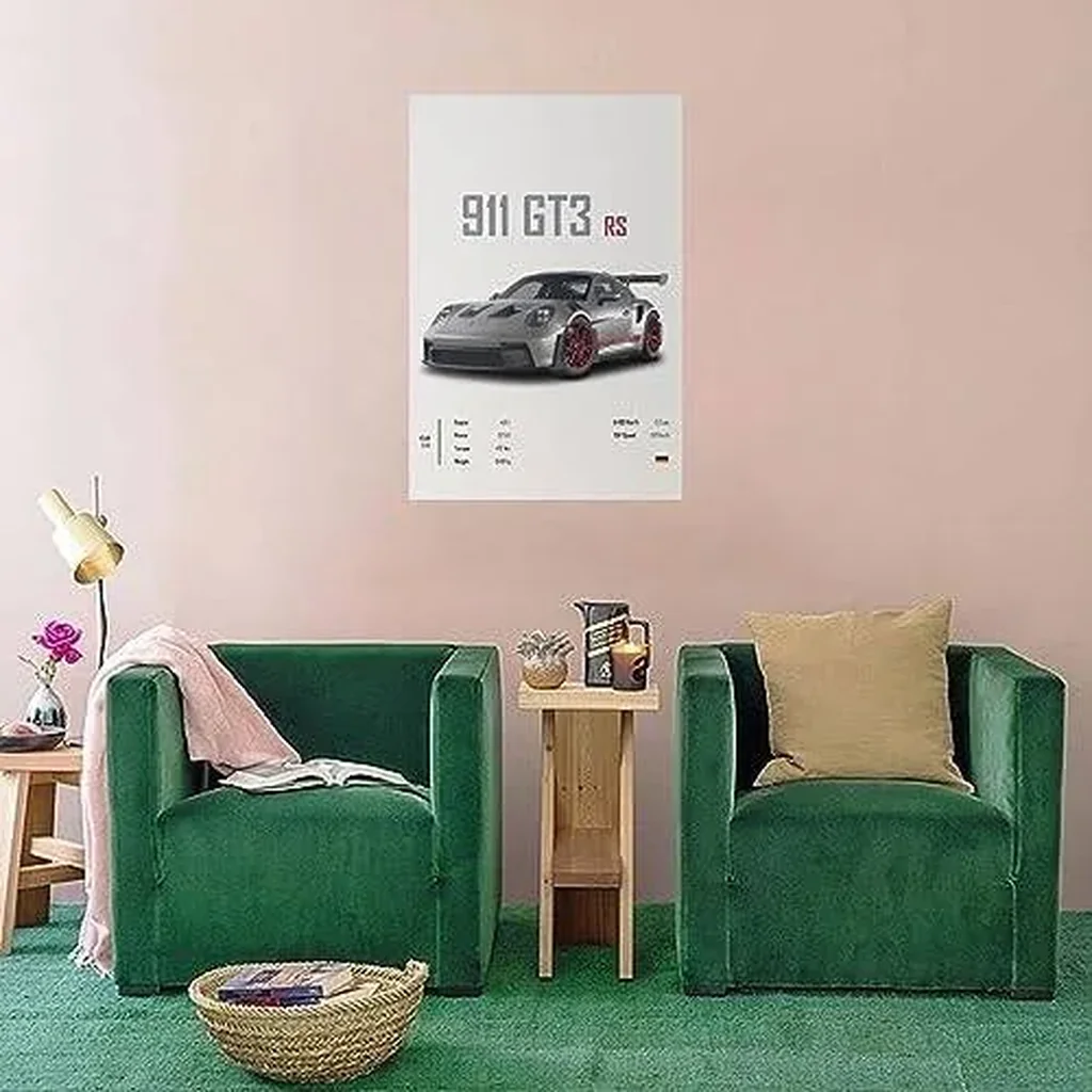ALAYRA Car Poster 911 GT3RS Posters Racing Car Wall Art Vintage Car Posters For Men Car Art Prints 911 Canvas Framed Unframe-style 16x24inch(40x60cm) 03 - Image 4