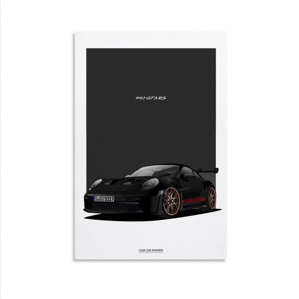 ALAYRA Car Poster 911 GT3RS Posters Racing Car Wall Art Vintage Car Posters For Men Car Art Prints 911 Canvas Framed Unframe-style 16x24inch(40x60cm) 05