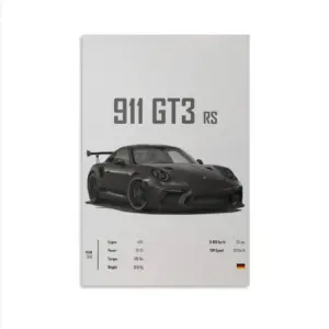ALAYRA Car Poster 911 GT3RS Posters Racing Car Wall Art Vintage Car Posters For Men Car Art Prints 911 Canvas Framed Unframe-style 16x24inch(40x60cm) 06
