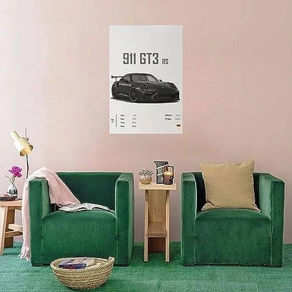 ALAYRA Car Poster 911 GT3RS Posters Racing Car Wall Art Vintage Car Posters For Men Car Art Prints 911 Canvas Framed Unframe-style 16x24inch(40x60cm) 06 - Image 4