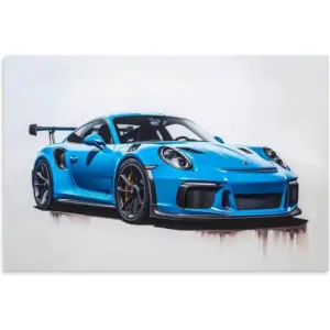 ALAYRA Car Poster 911 GT3RS Posters Racing Car Wall Art Vintage Car Posters For Men Car Art Prints 911 Canvas Framed Unframe-style 18x12inch(45x30cm) Blue 01