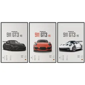 ALAYRA Car Poster Canvas Wall Art 911 GT Turbo Posters For Men Bedroom Aesthetics Decor (12x18, Unframed 01) 01