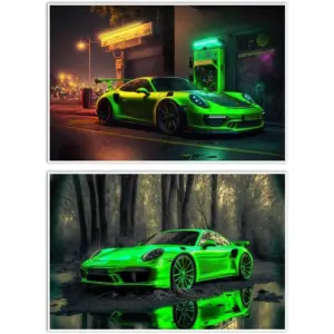 ALAYRA Car Poster Canvas Wall Art 911 GT Turbo Posters For Men Bedroom Aesthetics Decor (12x18, Unframed 02) 01