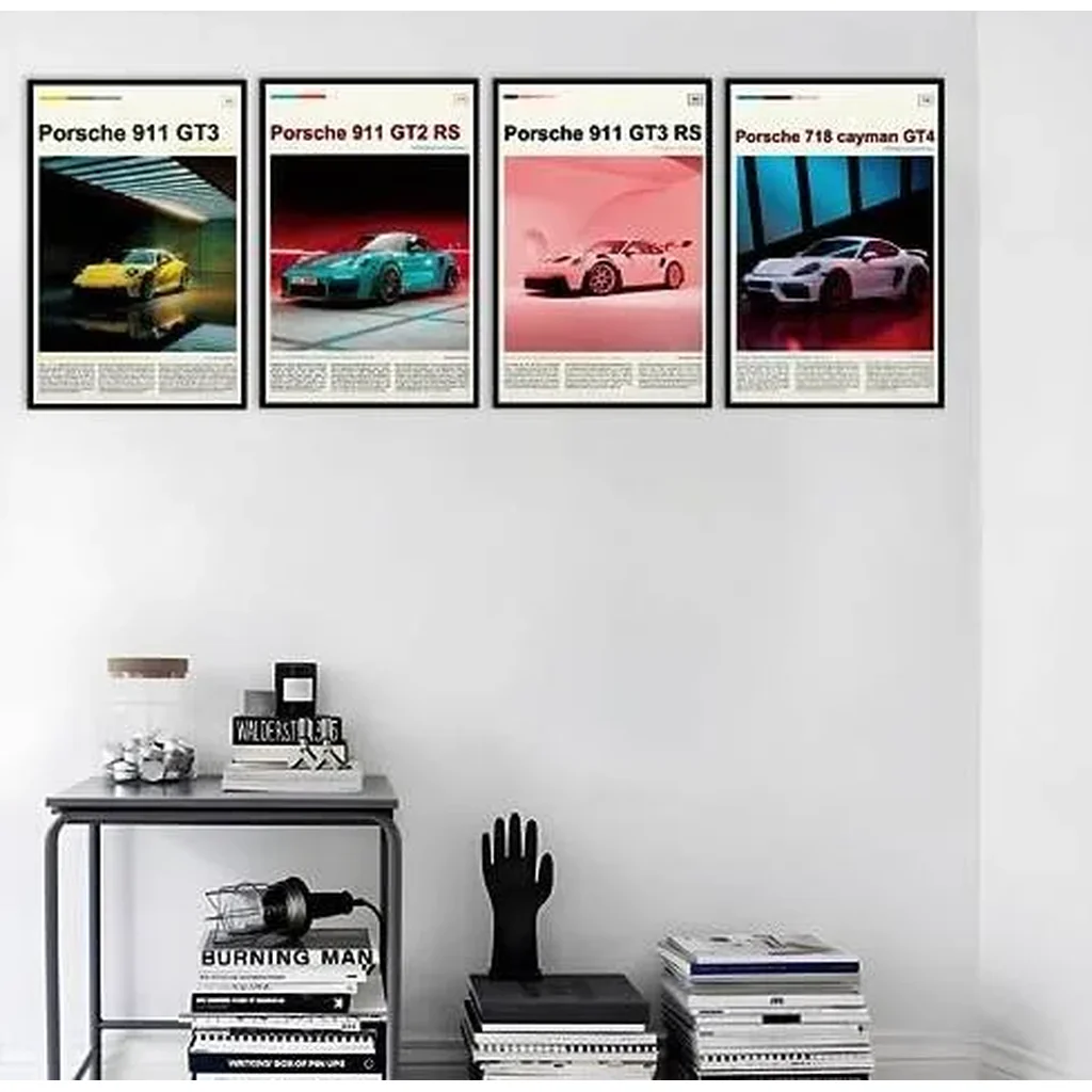 ALAYRA Car Poster Canvas Wall Art 911 GT Turbo Posters For Men Bedroom Aesthetics Decor (12x18, Unframed 04) 01 - Image 3