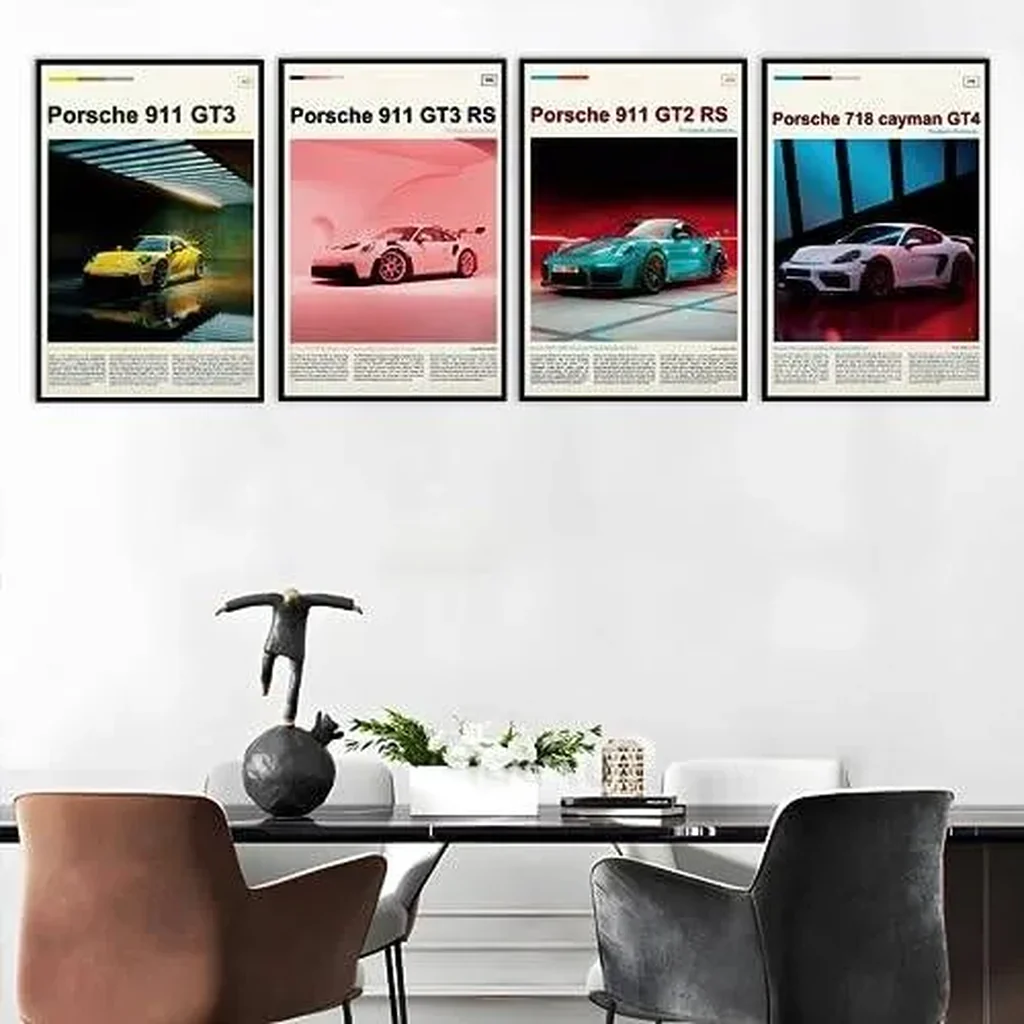 ALAYRA Car Poster Canvas Wall Art 911 GT Turbo Posters For Men Bedroom Aesthetics Decor (12x18, Unframed 04) 01 - Image 4