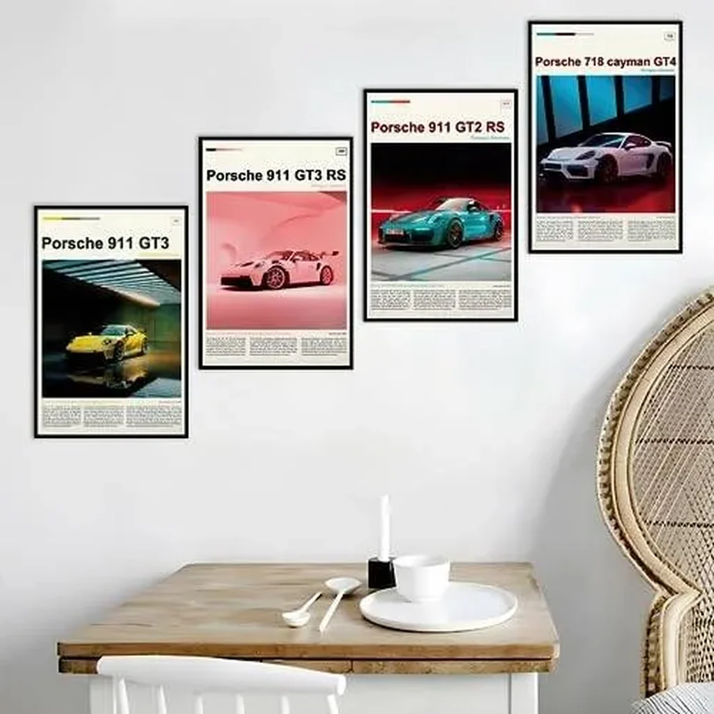 ALAYRA Car Poster Canvas Wall Art 911 GT Turbo Posters For Men Bedroom Aesthetics Decor (12x18, Unframed 04) 01 - Image 5