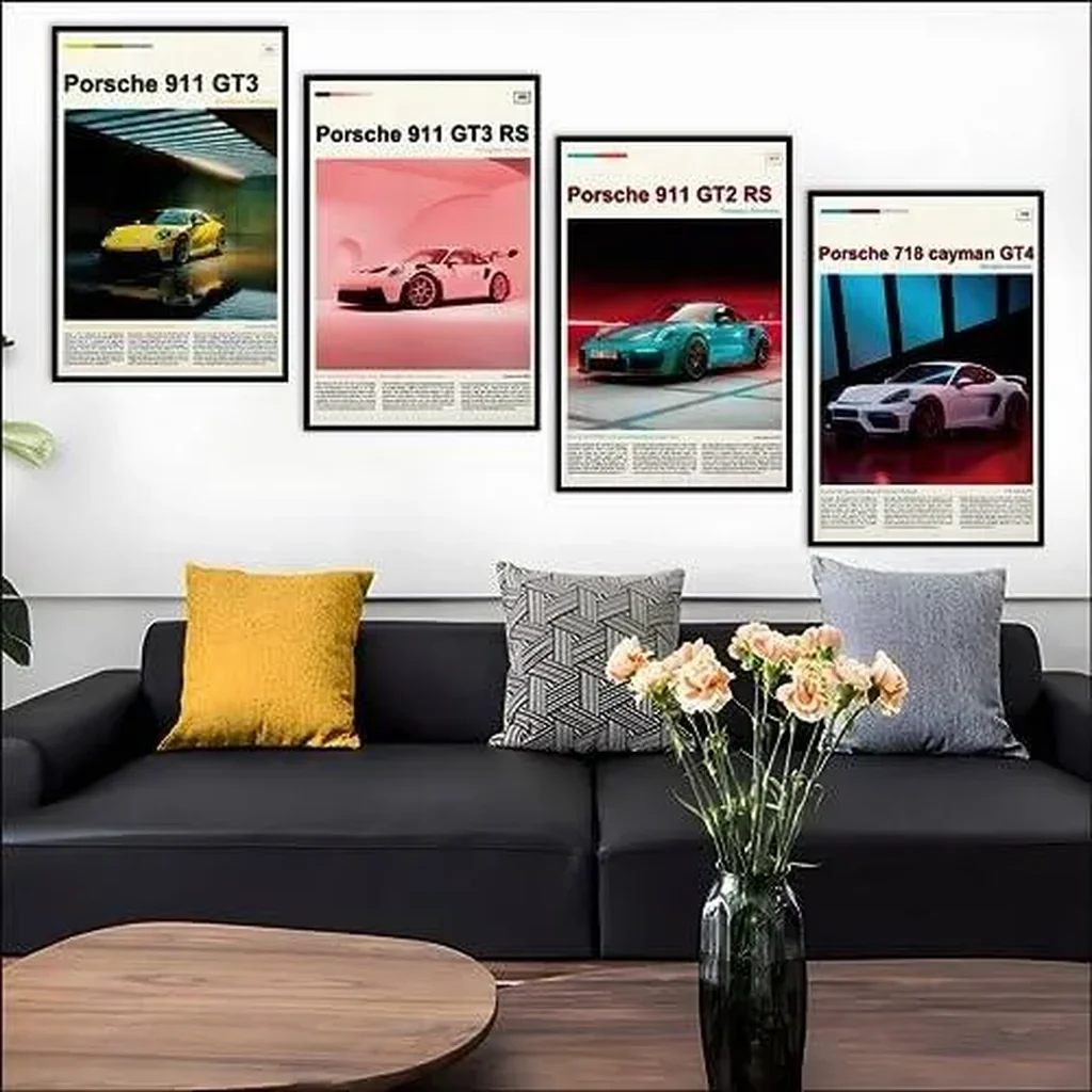 ALAYRA Car Poster Canvas Wall Art 911 GT Turbo Posters For Men Bedroom Aesthetics Decor (12x18, Unframed 04) 01 - Image 6