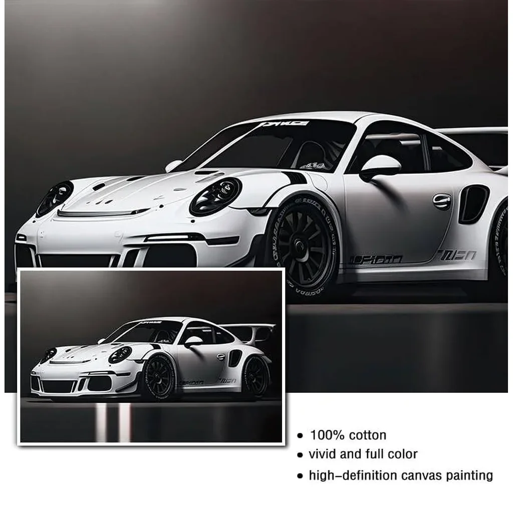 ALAYRA Car Poster Canvas Wall Art 911 GT Turbo Posters For Men Bedroom Aesthetics Decor (12x18, Unframed 06) 01 - Image 2