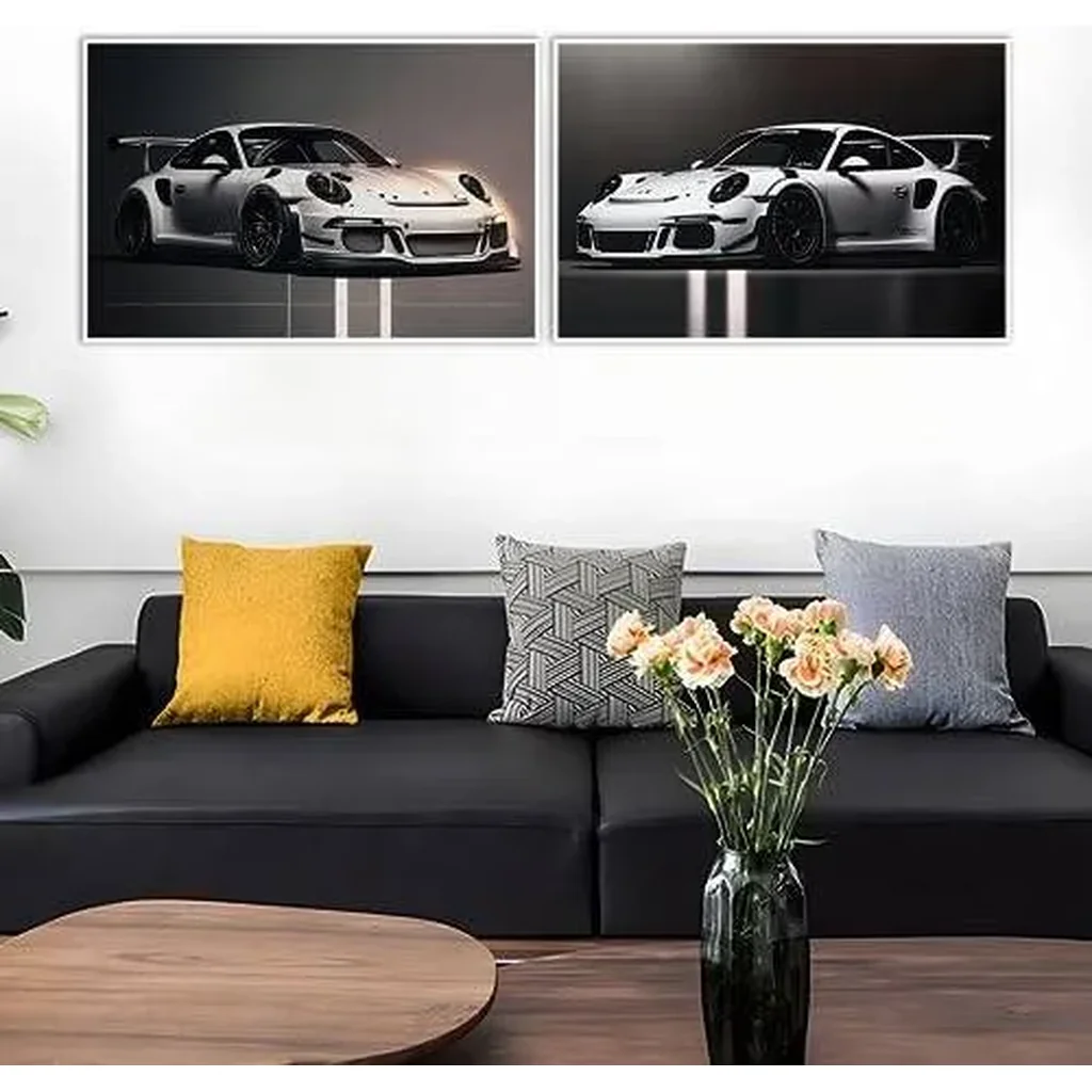 ALAYRA Car Poster Canvas Wall Art 911 GT Turbo Posters For Men Bedroom Aesthetics Decor (12x18, Unframed 06) 01 - Image 5