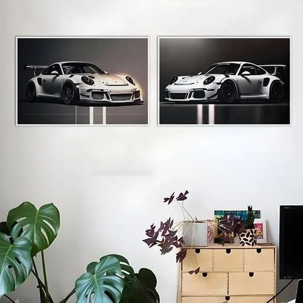 ALAYRA Car Poster Canvas Wall Art 911 GT Turbo Posters For Men Bedroom Aesthetics Decor (12x18, Unframed 06) 01 - Image 6