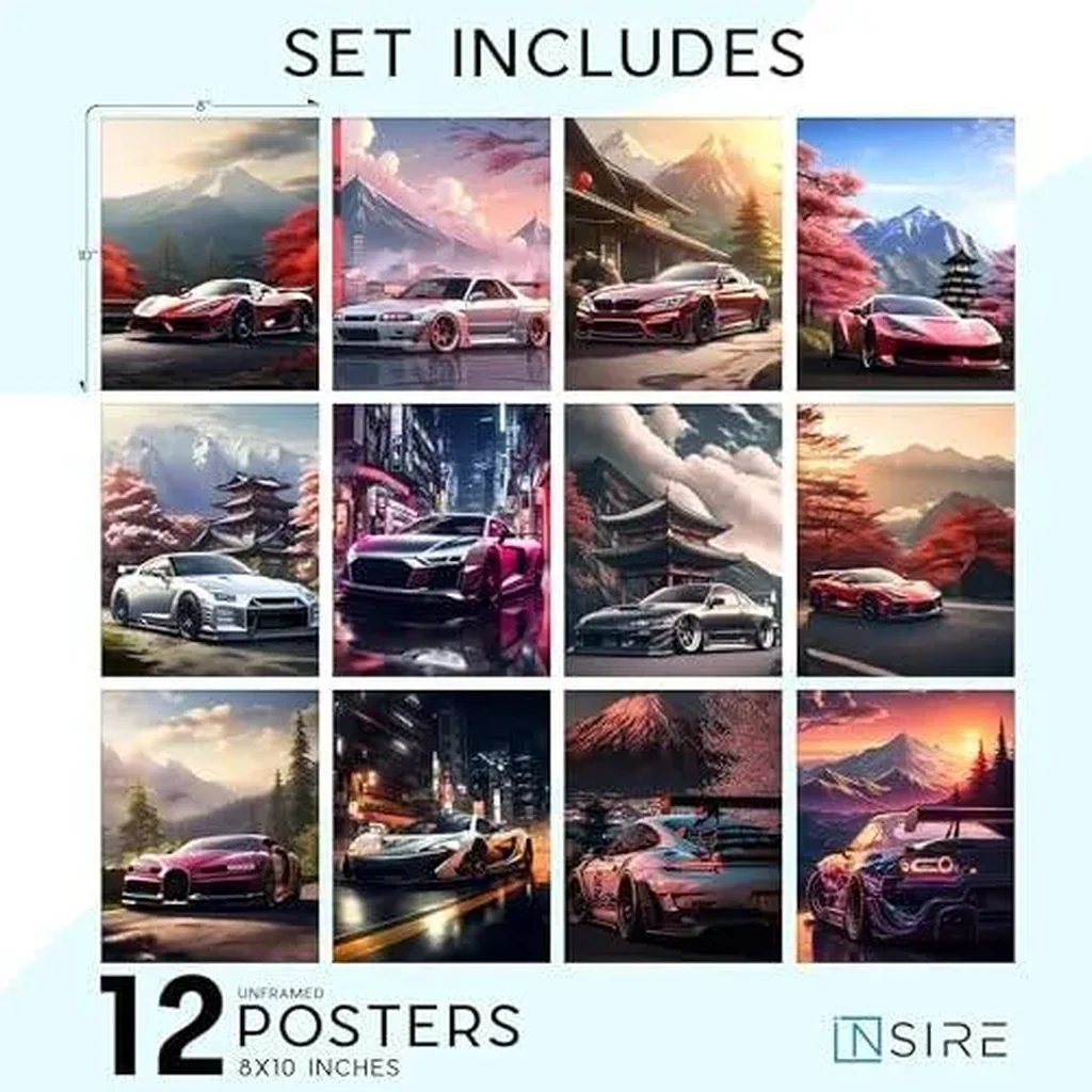 ALAYRA Car Poster, Car Room Decor, Exotic Car Posters For Bedroom, Car Wall Art, Car Wall Decor For Men Boys, Car Pictures, Car Art, Sports Car Posters for Boys Room, Car Decor for Room Unframed 8x10 - Image 2