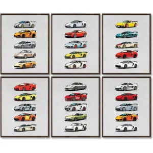 ALAYRA Car Posters for Men - Car Wall Art, Car Pictures Wall Decor, Super Car Art for Teen Boys Room, Supercars Prints Collection, Iconics Sport Car Poster for Bedroom Decorations (8x10 UNFRAMED) 01