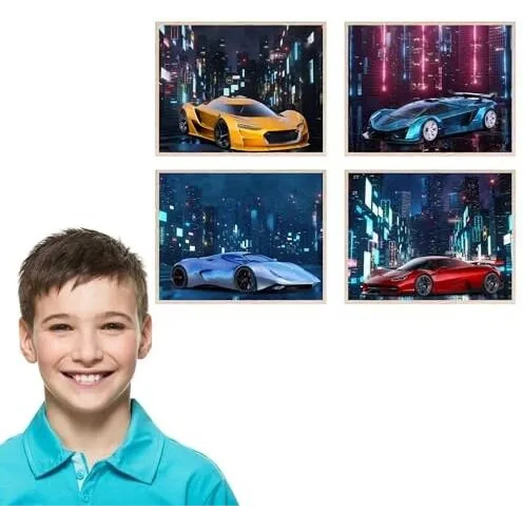 ALAYRA Car Wall Art, Car Poster, Car Posters for Boys Room - Set of 4 (10x8) Race Car Poster Sports Car Posters For Boys Room Exotic Car Posters - Sports Car Poster Supercar Poster - UNFRAMED 01 - Image 5