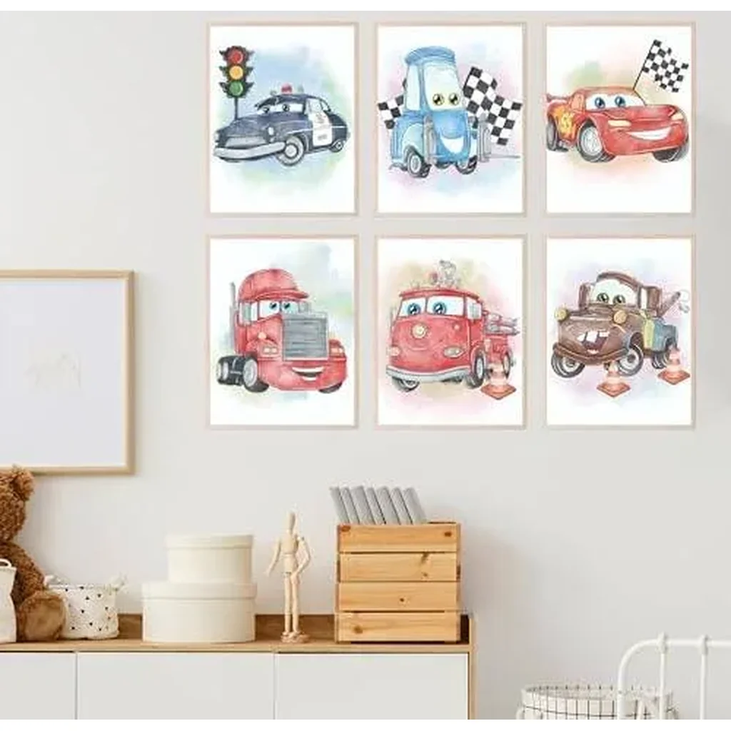 ALAYRA Cars Room Decor - Lightning McQueen Poster, Cars Movie - 6 Pack (8x10) Unframed 01 - Image 2