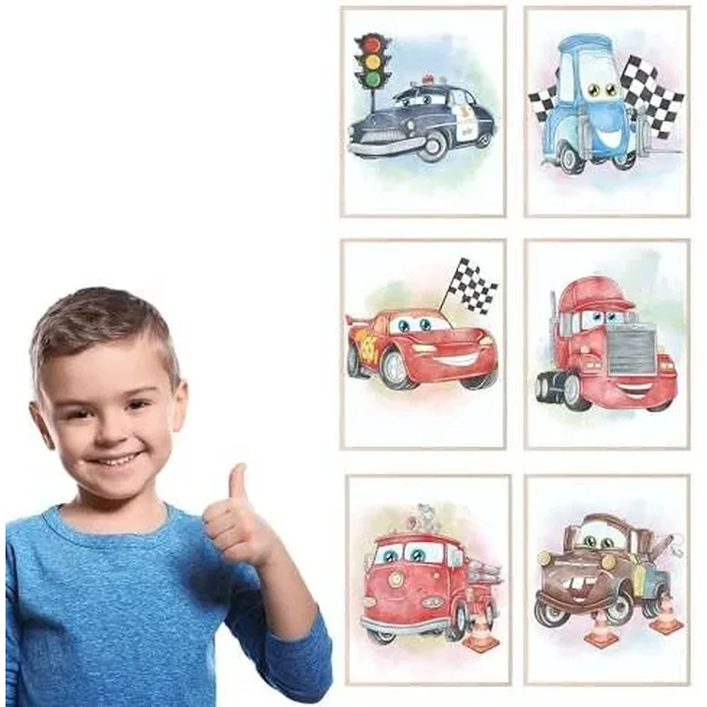 ALAYRA Cars Room Decor - Lightning McQueen Poster, Cars Movie - 6 Pack (8x10) Unframed 01 - Image 3
