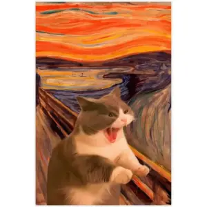 ALAYRA Cat Wall Art Decor - Funny Lover Gifts for Women - Cute Poster Decorations for Bedroom Bathroom Home - Themed Gifts Unframe-style 12x18inch (30x45cm) 01