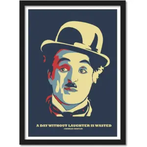 ALAYRA Charlie Chaplin Quote Framed Poster (Multicolour, 10 Inch X 13 Inch) 01
