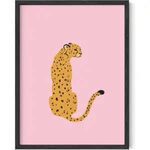 ALAYRA Cheetah Print Wall Art - Pink Poster for Room Aesthetic, Blush Wall Decor, UNFRAMED 12" x 16" 01